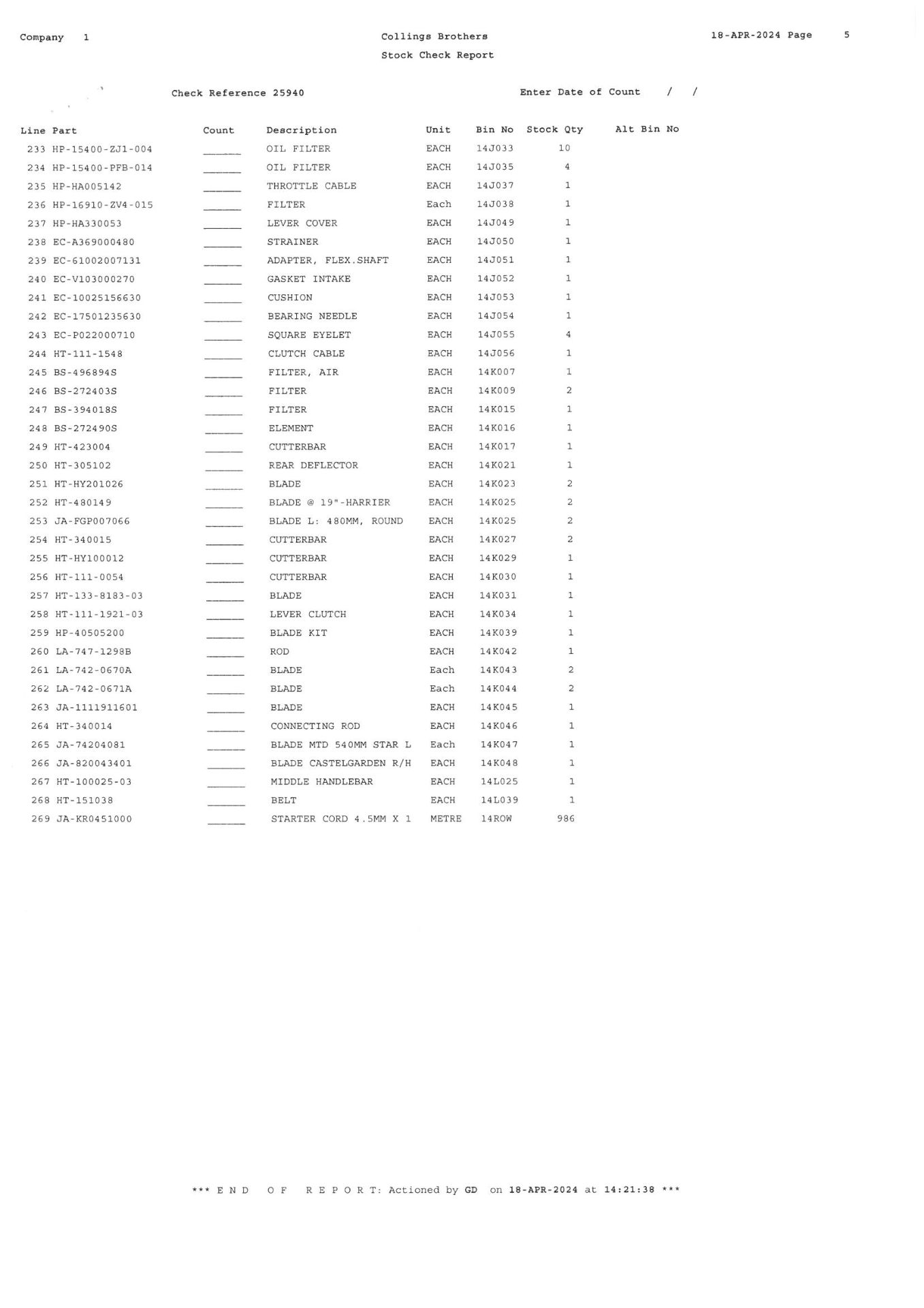 Contents of 4 Racks to Include Various Briggs & Stratton, Hayter & Cub Cadet Mower Parts As Lotted. - Image 6 of 6