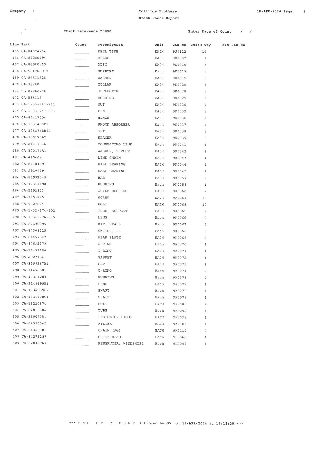 Contents of 7 Racks to Include a Large Quantity of Case Small Parts, Bearings, Spacers, Snap Rings, - Image 11 of 11