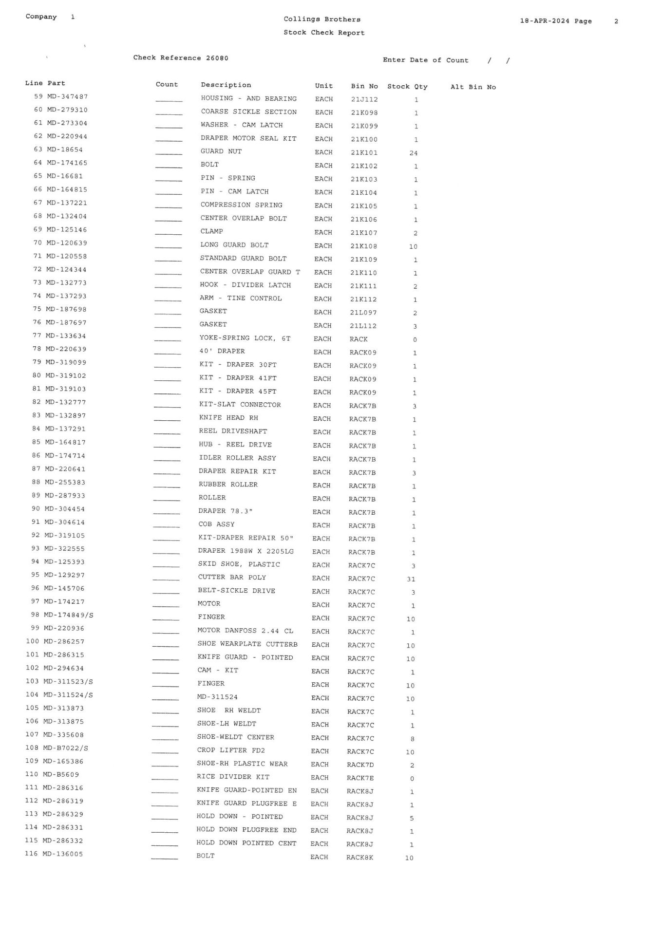 1: Rack & 2: Shelving Units of MacDon Various Header Parts As Lotted. (Please See Listing for Conten - Image 8 of 12