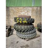 4: Various Tractor Wheels Fitted with Used Tyres As Lotted