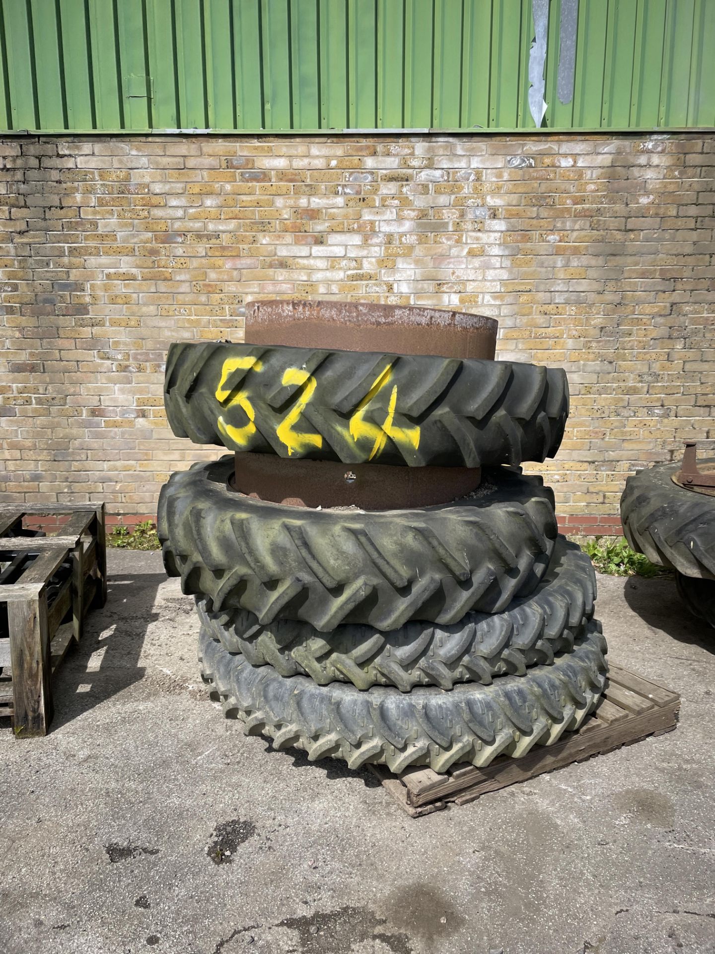 4: Various Tractor Wheels Fitted with Used Tyres As Lotted