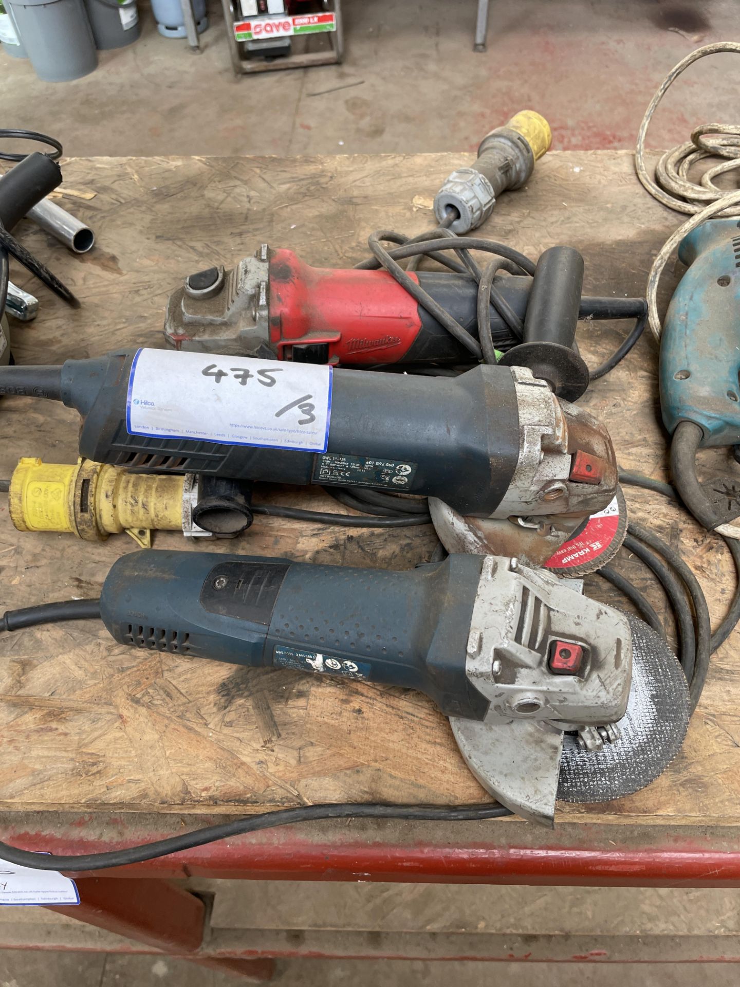 3: Various 110v Angle Grinders As Lotted