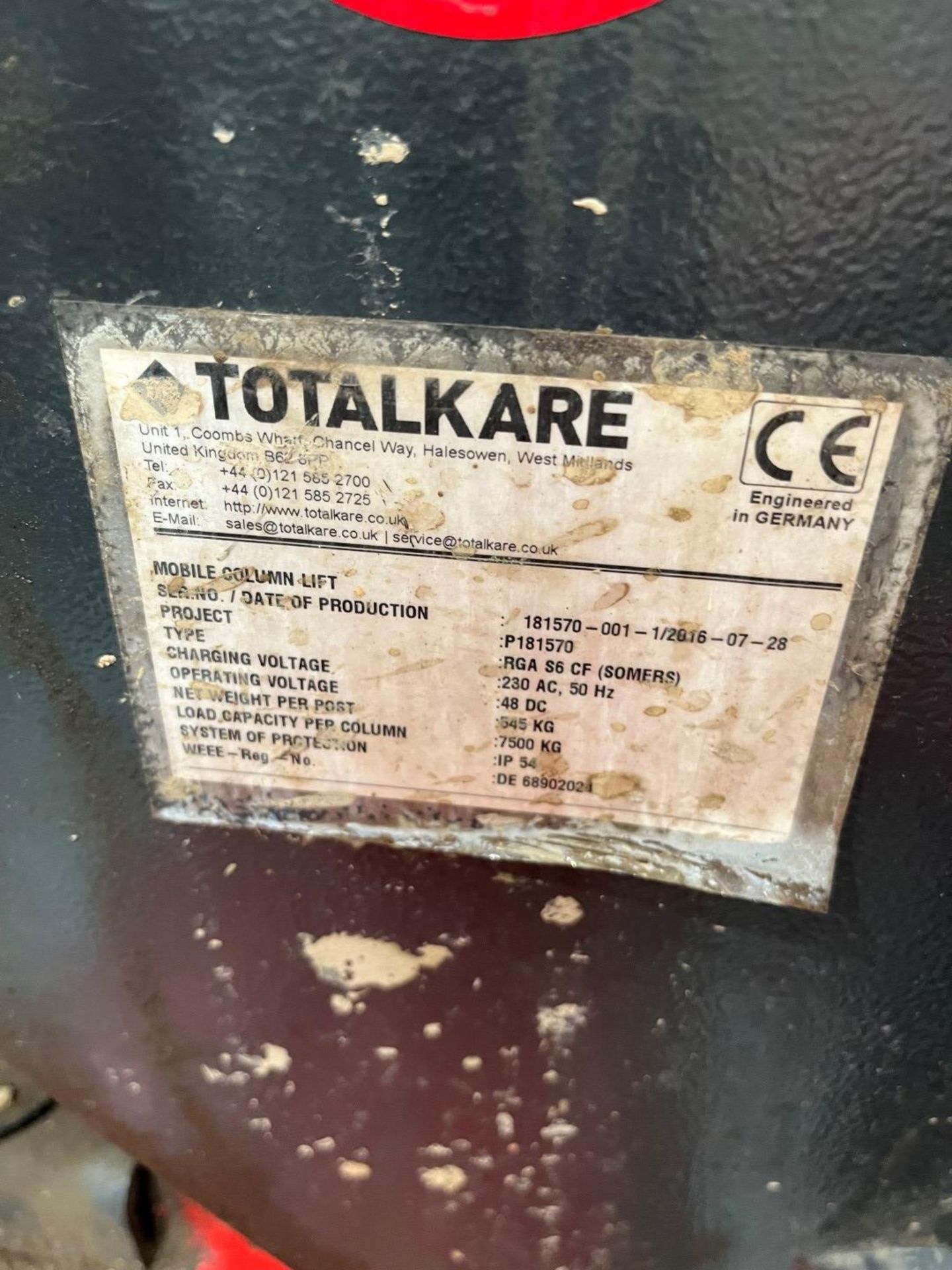 Set of 4 Totalkare Electric Column Lifts - Image 2 of 8