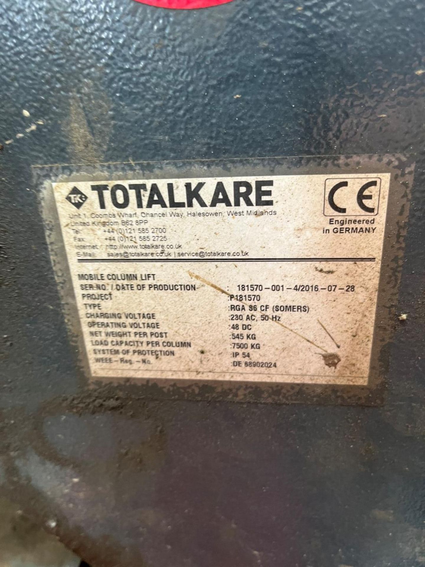 Set of 4 Totalkare Electric Column Lifts - Image 4 of 8