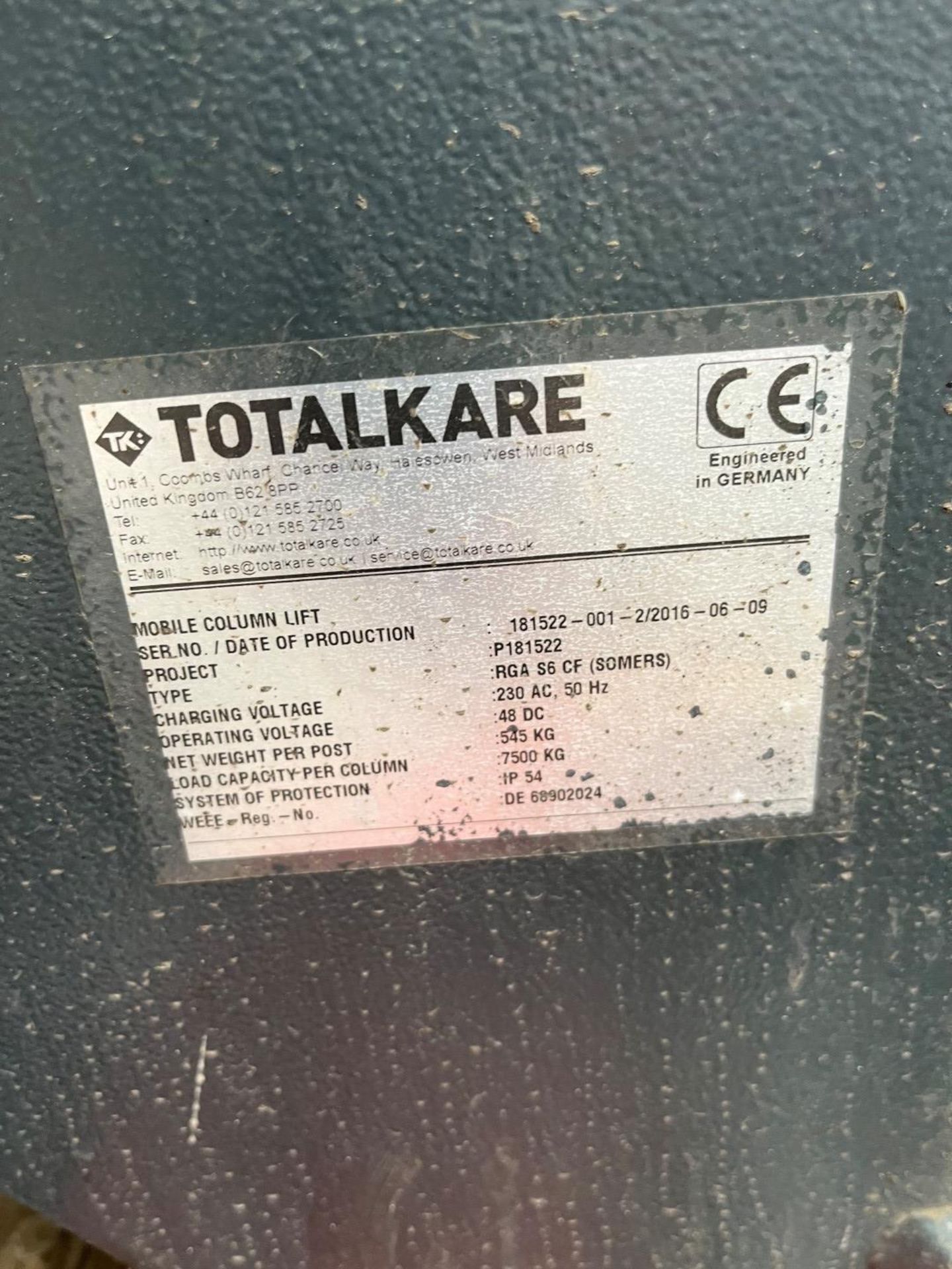Set of 4 Totalkare Electric Column Lifts - Image 4 of 8