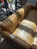 Tan Leather 4-Seater Sofa