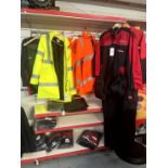 Contents Of Bay To Include 4 Various Hi-Vis Jackets, 9x Overalls, Work Trousers And Fort Workwear Ju