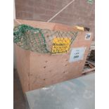 WOODEN BOX WITH PLASTIC NET ANTI-FALL OF OBJECTS IN RACKS.