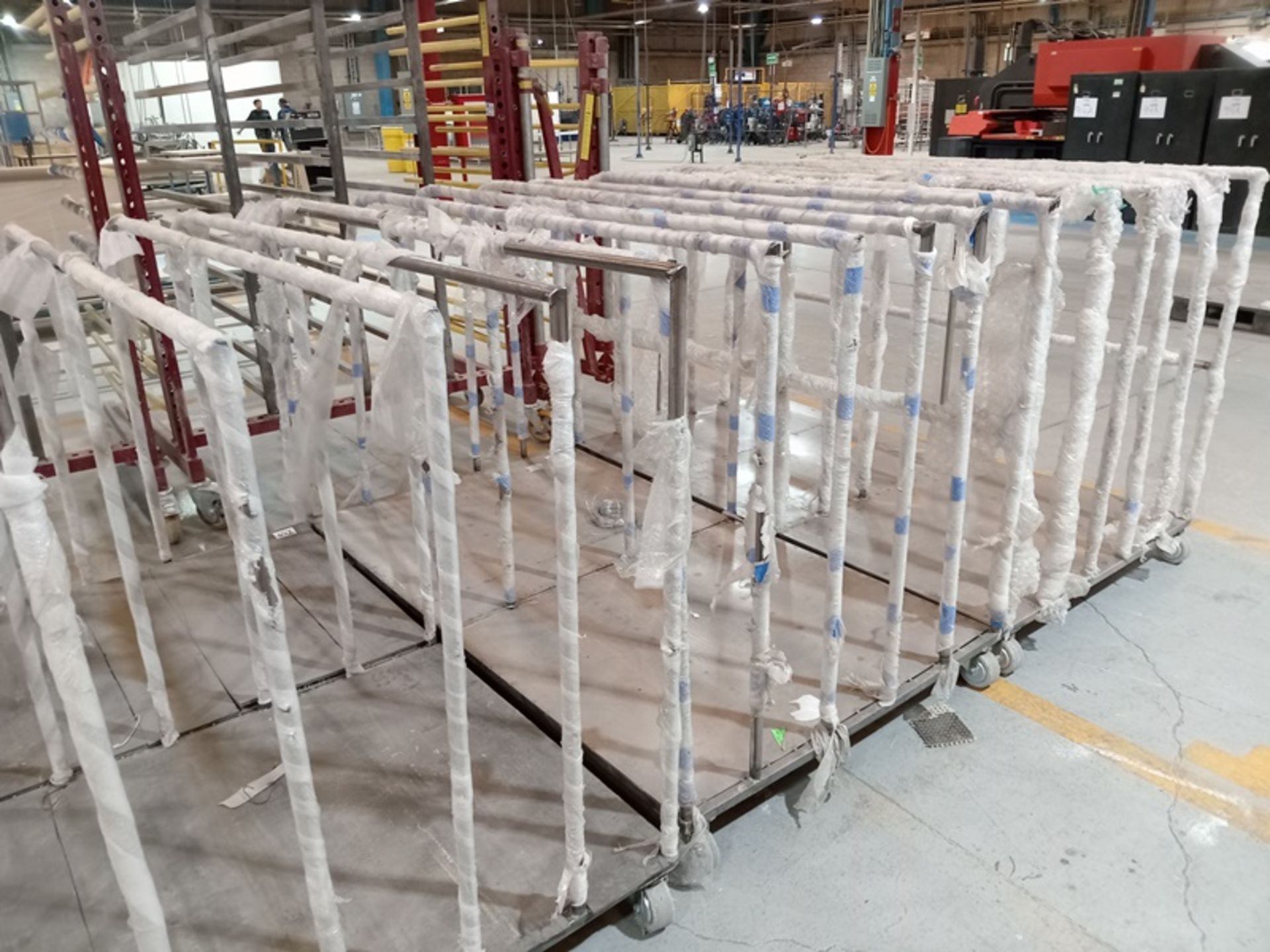 LOT OF (40) PIECES OF CONVEYOR TROLLEYS AND LOADING BASES. - Image 12 of 12
