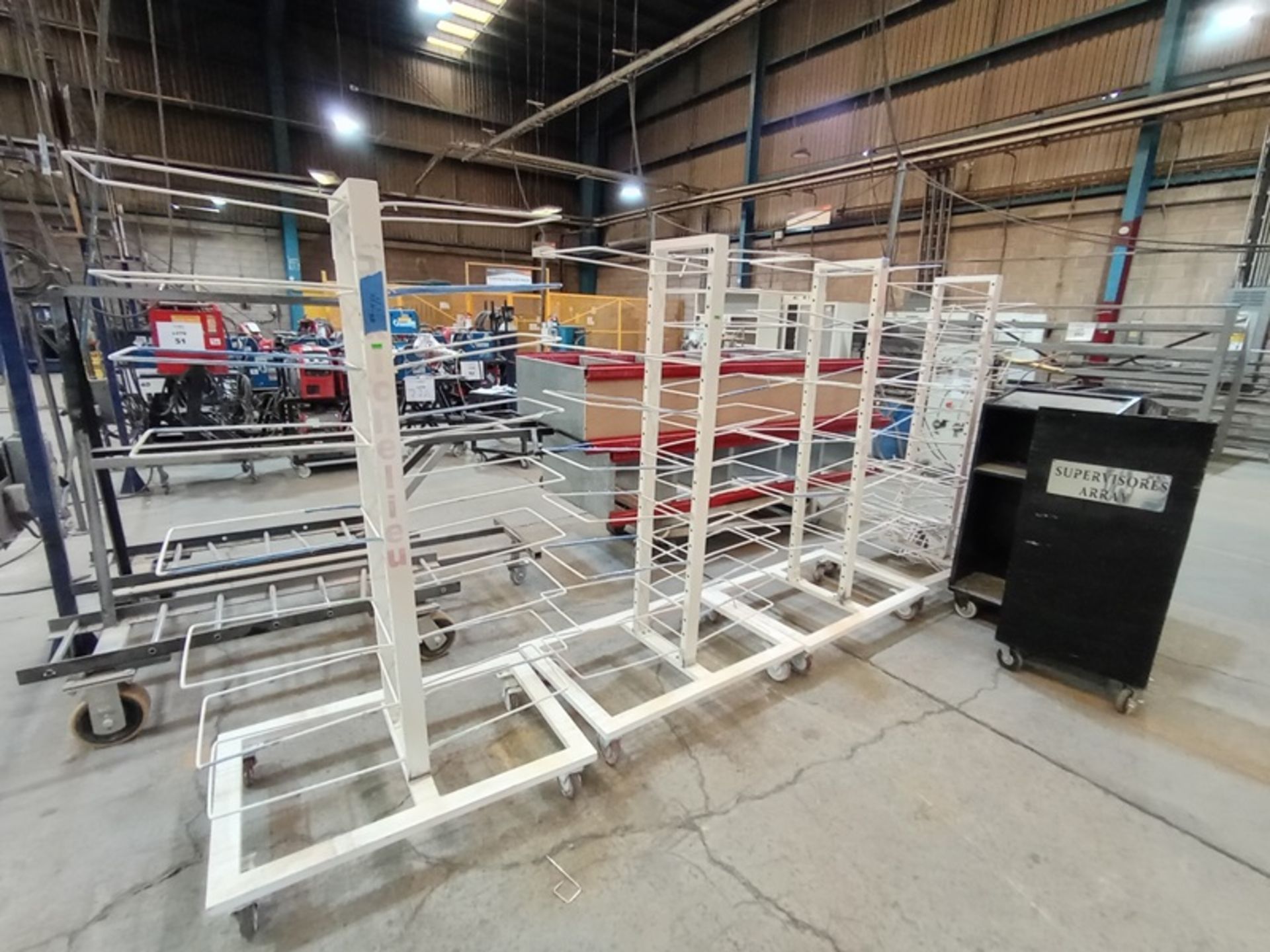 LOT OF (14) PIECES OF SHELVES, RACKS, COUNTERS, RACKS AND LOADING CARTS. - Image 6 of 13
