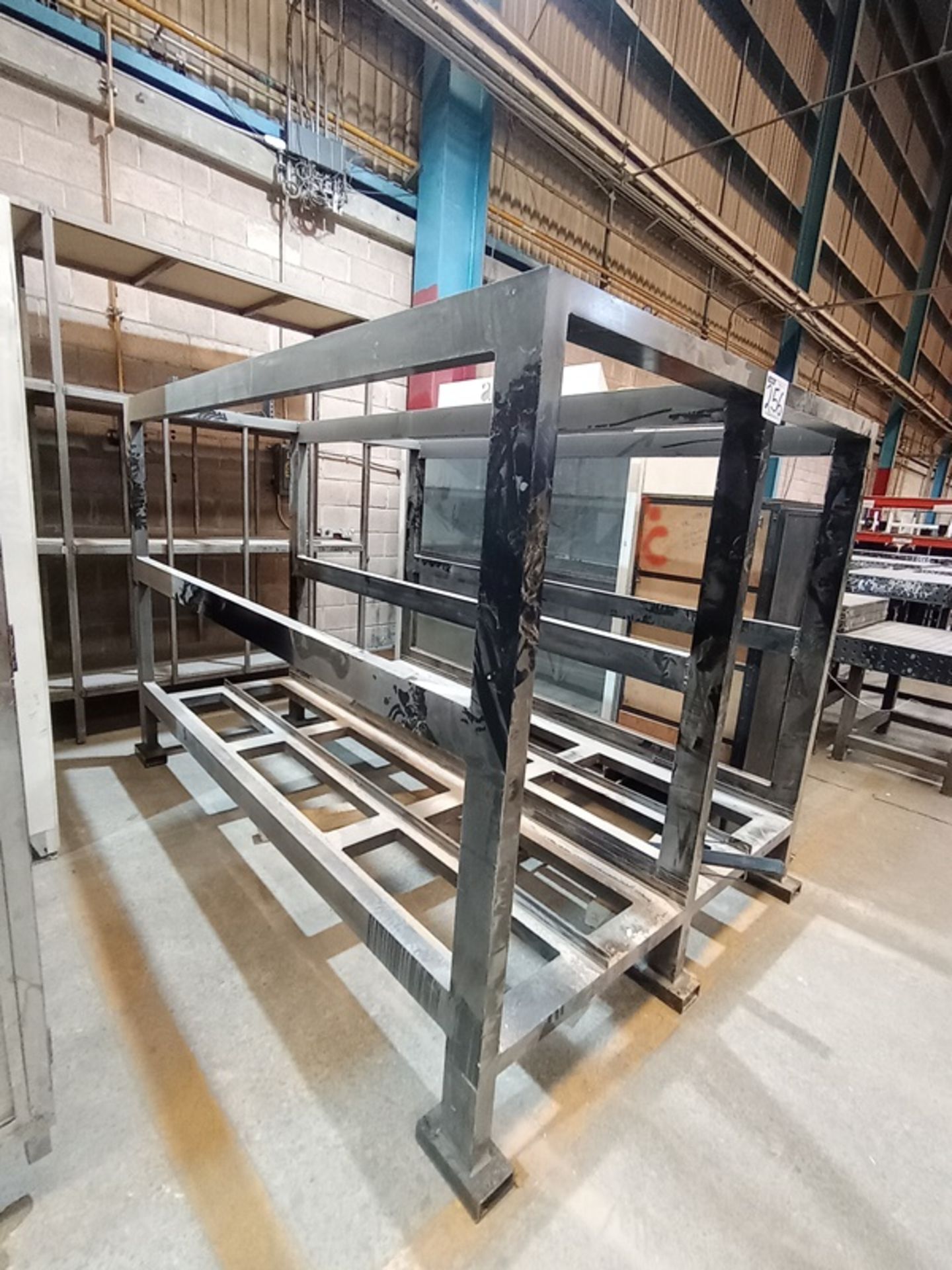 LOT OF (14) PIECES OF SHELVES, RACKS, COUNTERS, RACKS AND LOADING CARTS. - Image 10 of 13