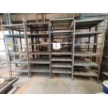 LOT OF (14) PIECES OF RACKS, SHELVES AND ROLLER CONVEYERS.