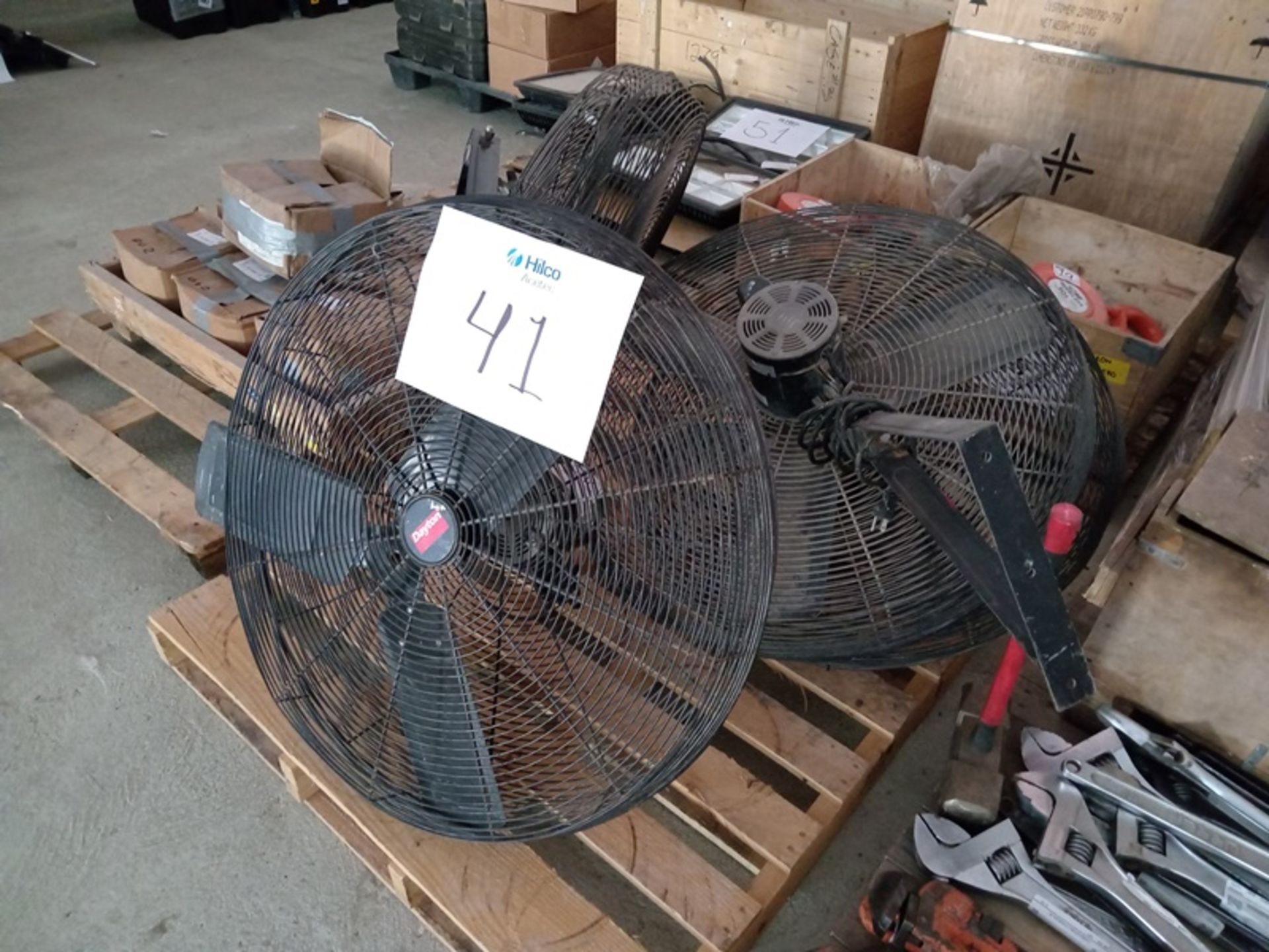 LOT OF (4) WALL MOUNTED INDUSTRIAL FANS - Image 2 of 7