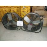 LOT OF (2) 42" HIGH POWER DRUM TYPE FANS