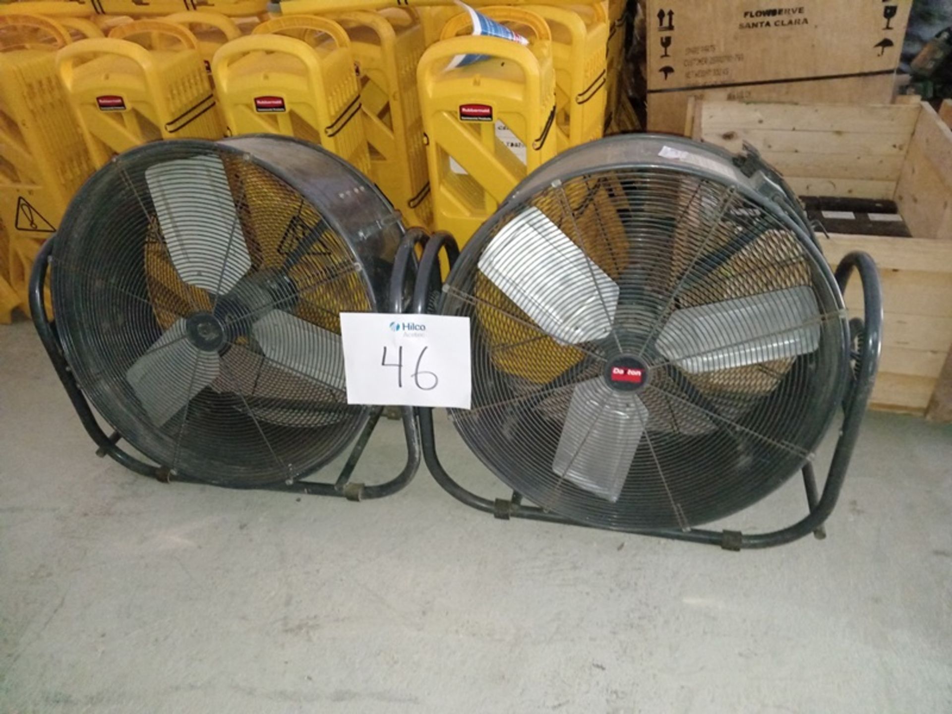 LOT OF (2) 42" HIGH POWER DRUM TYPE FANS