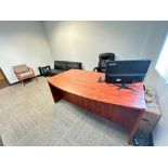 Executive Desk, File Cabinet, Couch, End Table, (3) Chairs and White Board: 6' x 46"