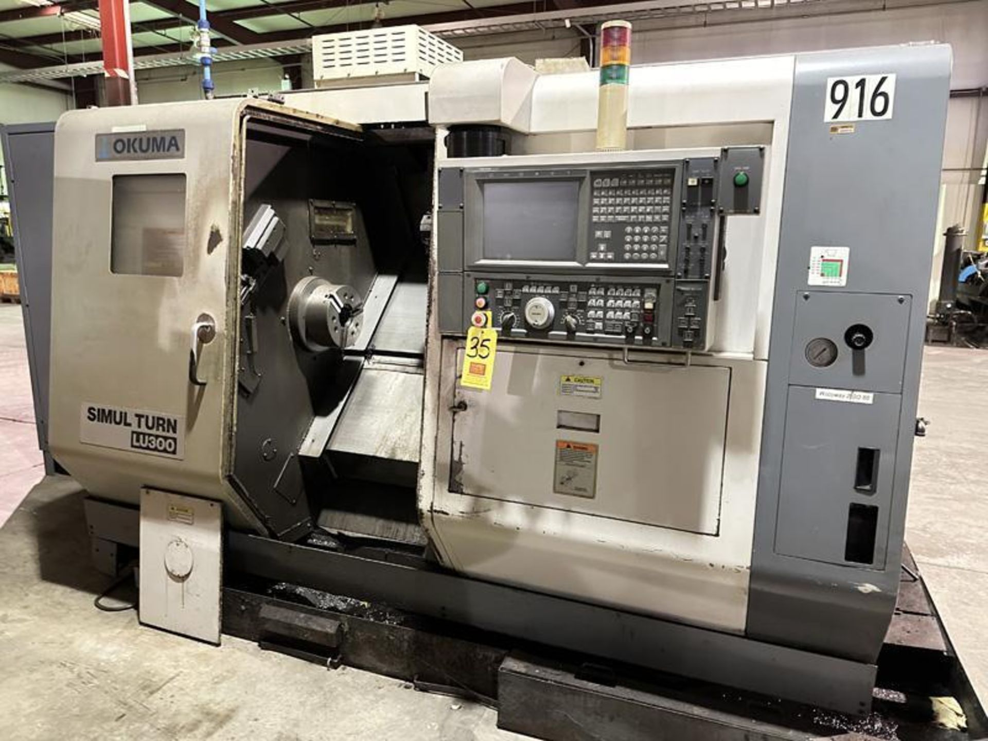 2013 Okuma Simulturn CNC Lathe, Model: LU300, S/N: 120415 with OSP-P100 HMI and Fork Clamp - Image 4 of 10