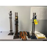 (4) Assorted Height Gauges, Piping, Etch-O-Matic, Micrometers, Paper Cutter, Desks, Filing Cabinets