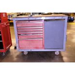 24 in. x 48 in. Heavy Duty Tool Cart with 6-Drawer Mounted Toolbox and 4-Drawer Mounted Cabinet