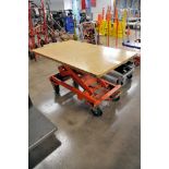 Foot-Operated 4-Wheel Scissor Lift Cart with 20 in. x 40 in. Platform