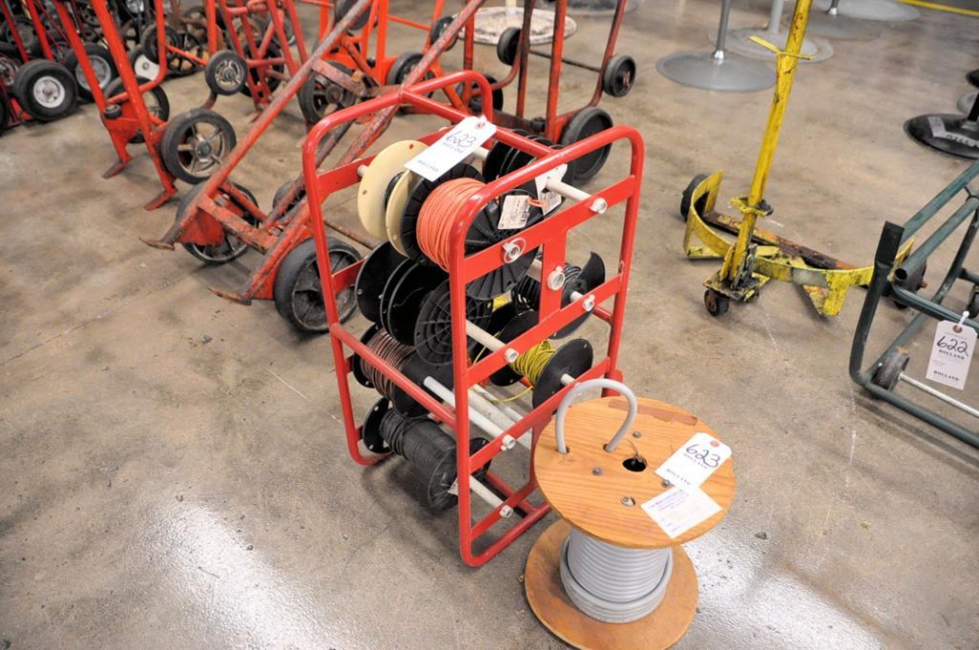 Wire Spool Cart with Wire Spools