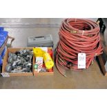 Lot - Air Hose in (1) Stack with Caster Wheels and Lockout/Tagout in (2) Boxes