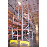 Lot - (18) Sections of 144 in. Wide x 42 in. Deep x 288 in. High Pallet Rack with (2) Sections of 48