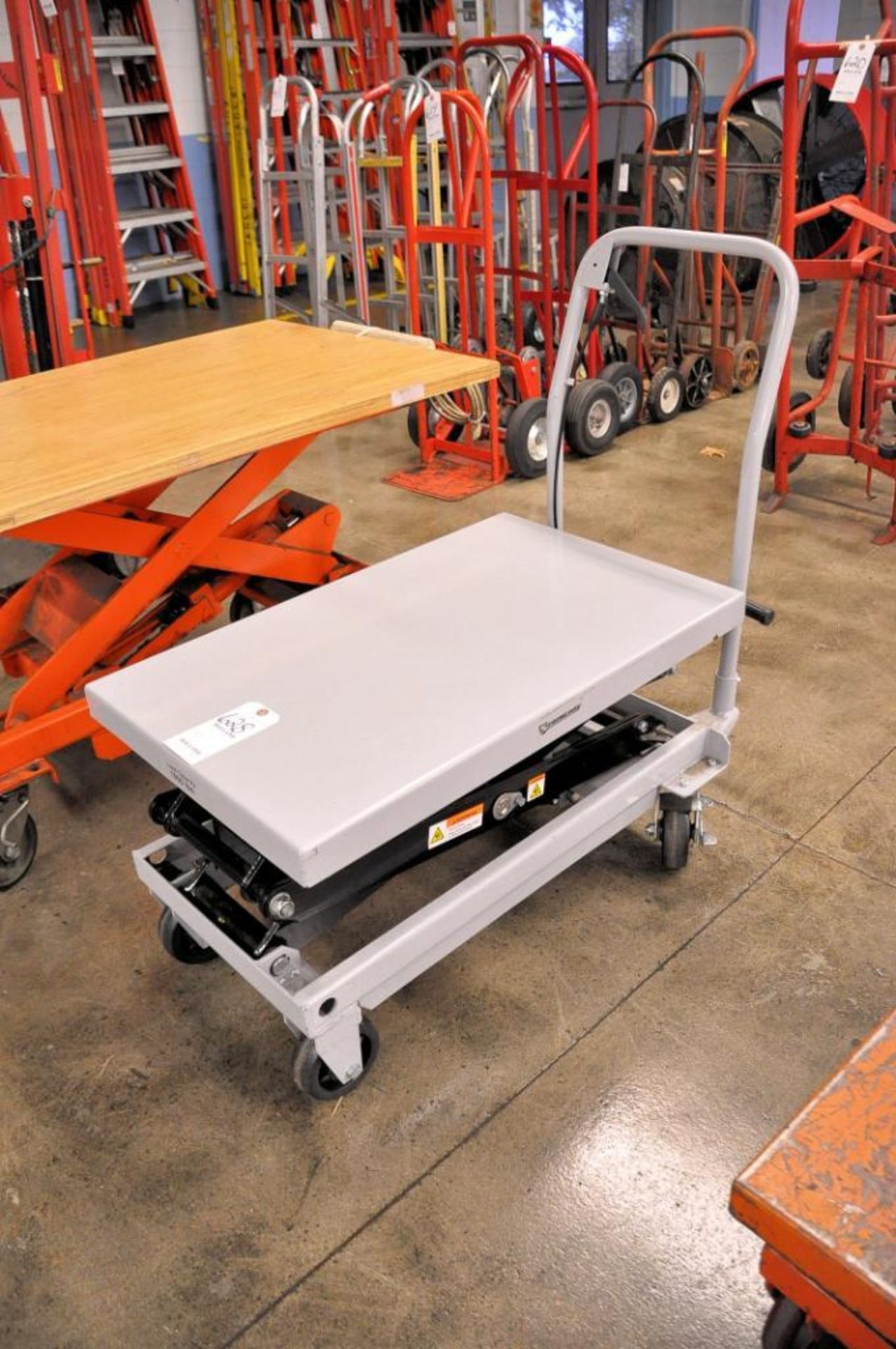 Strongway 1,000-lb. Capacity Foot-Operated 4-Wheel Scissor Lift Cart with 20 in. x 32 in. Platform