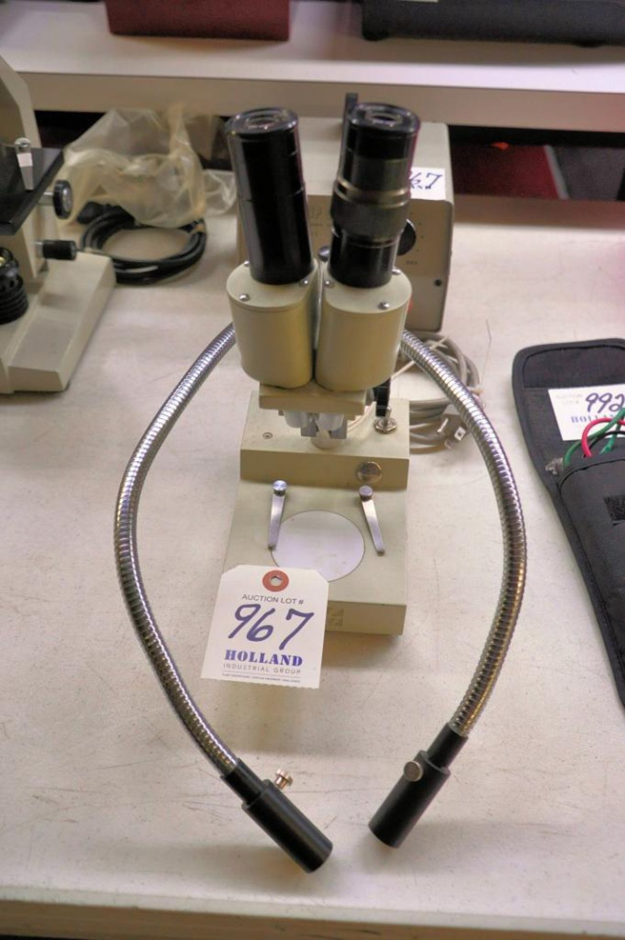 Benchtop Microscope with Techni-Quip Model T-Q/FOI-1 Fiber Optic Illuminator