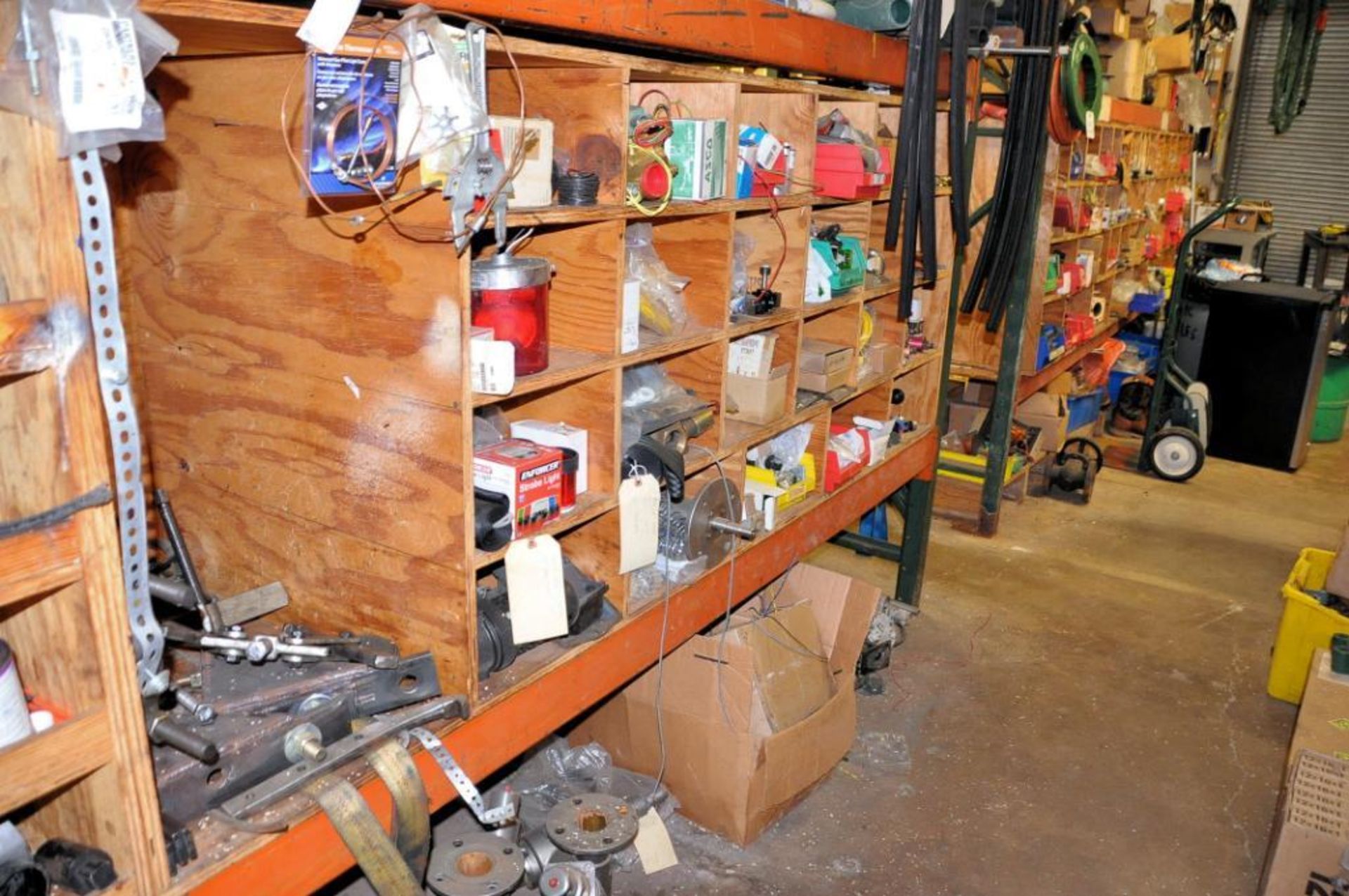 Lot - Gear and Bearing Pullers with Various Machine Parts in Wood Slots on (1) Section of Pallet Rac - Image 3 of 3