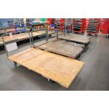 Lot - (5) Various Flat Wood Deck Carts