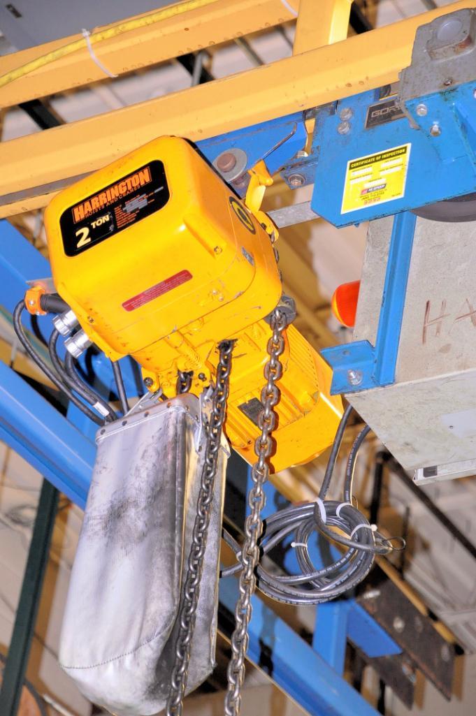 Gorbel Overhead Rail System with Harrington 3Ton Electric Hoist
