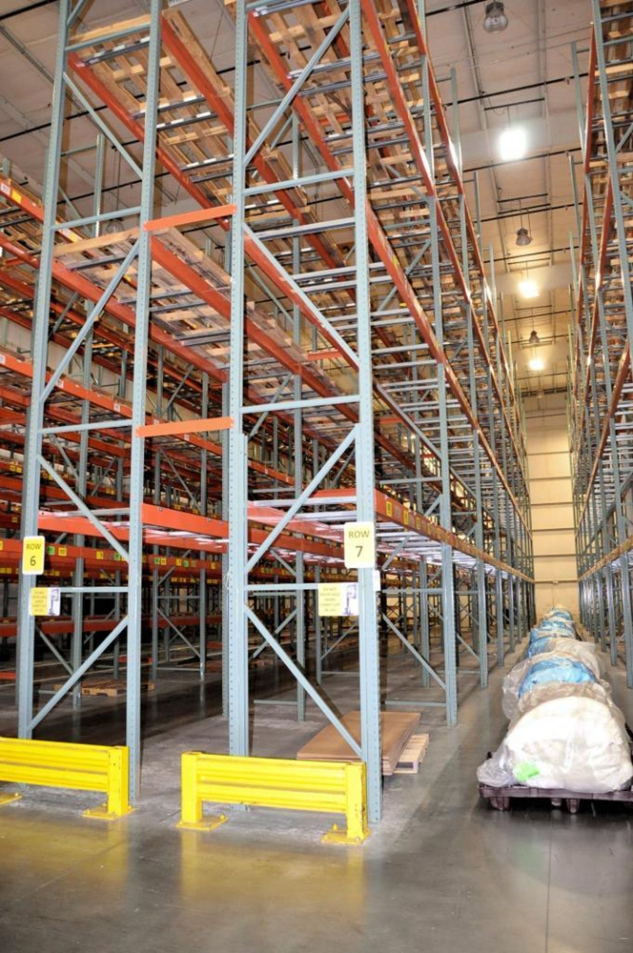 Lot - (18) Sections of 144 in. Wide x 42 in. Deep x 288 in. High Pallet Rack with (2) Sections of 48