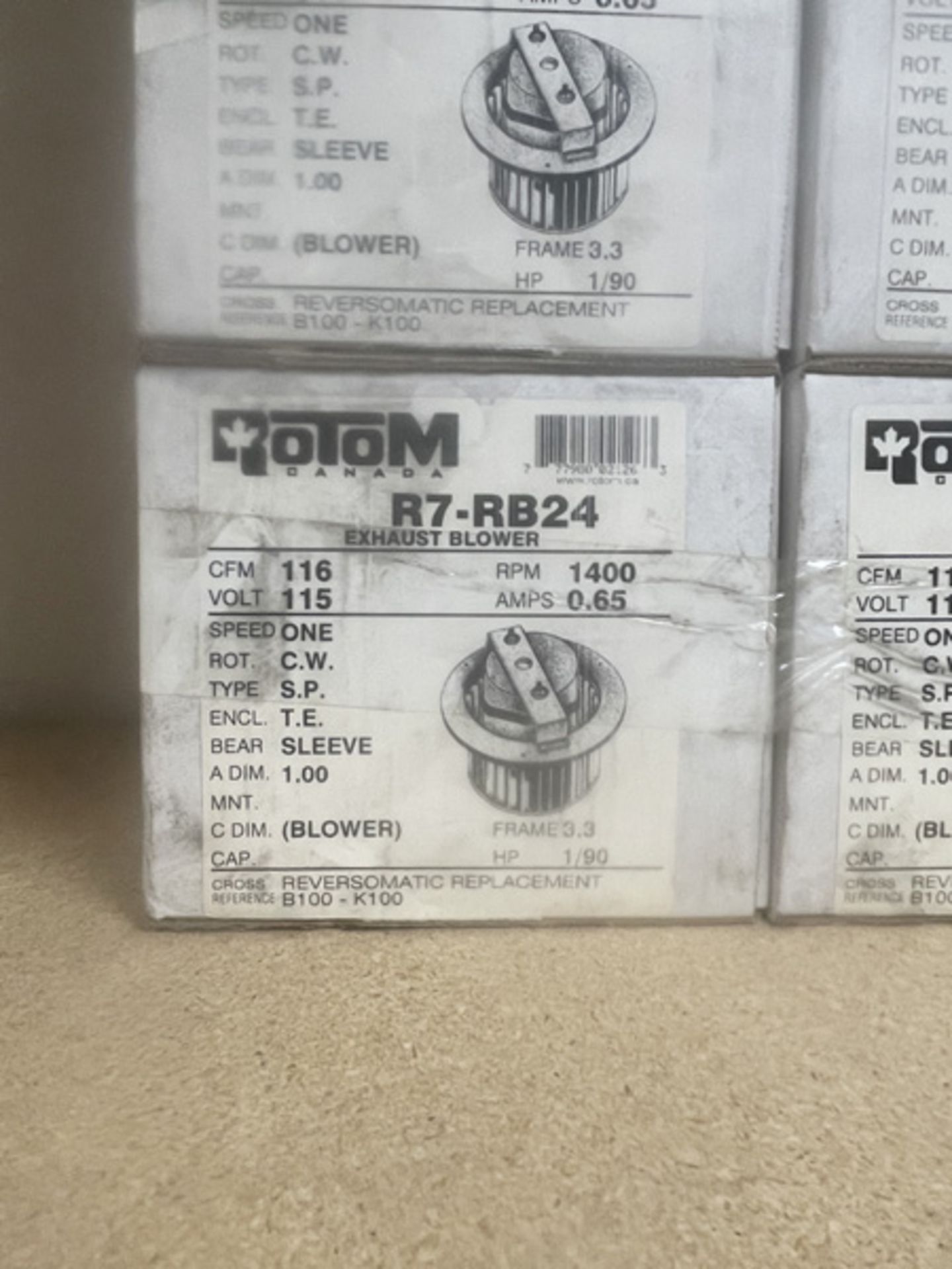 LOT - (13) ROTOM R7-RB24 EXHAUST BLOWERS - 115V, 1400RPM - Image 2 of 2