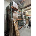 (8) SECTIONS OF PALLET RACKING CONSISTING OF (11) 12' x 42" UPRIGHTS, (48) 8' x 3" CROSSBEAMS, (48)
