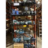 Six Shelves Of Various Motors And Gearboxes