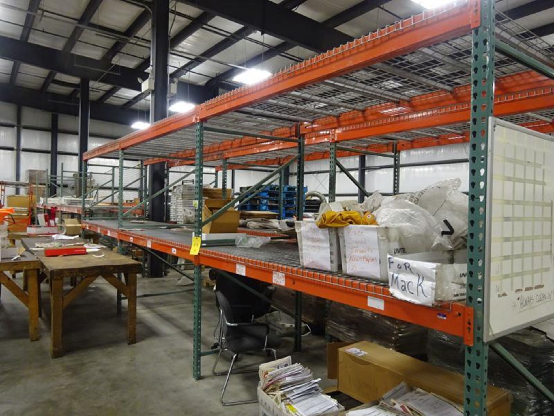 Pallet Racking In Bindry Area: 13 - Tear Drop Style 8' H Uprights, 21 - 8' Cross Beams, 20 - Section