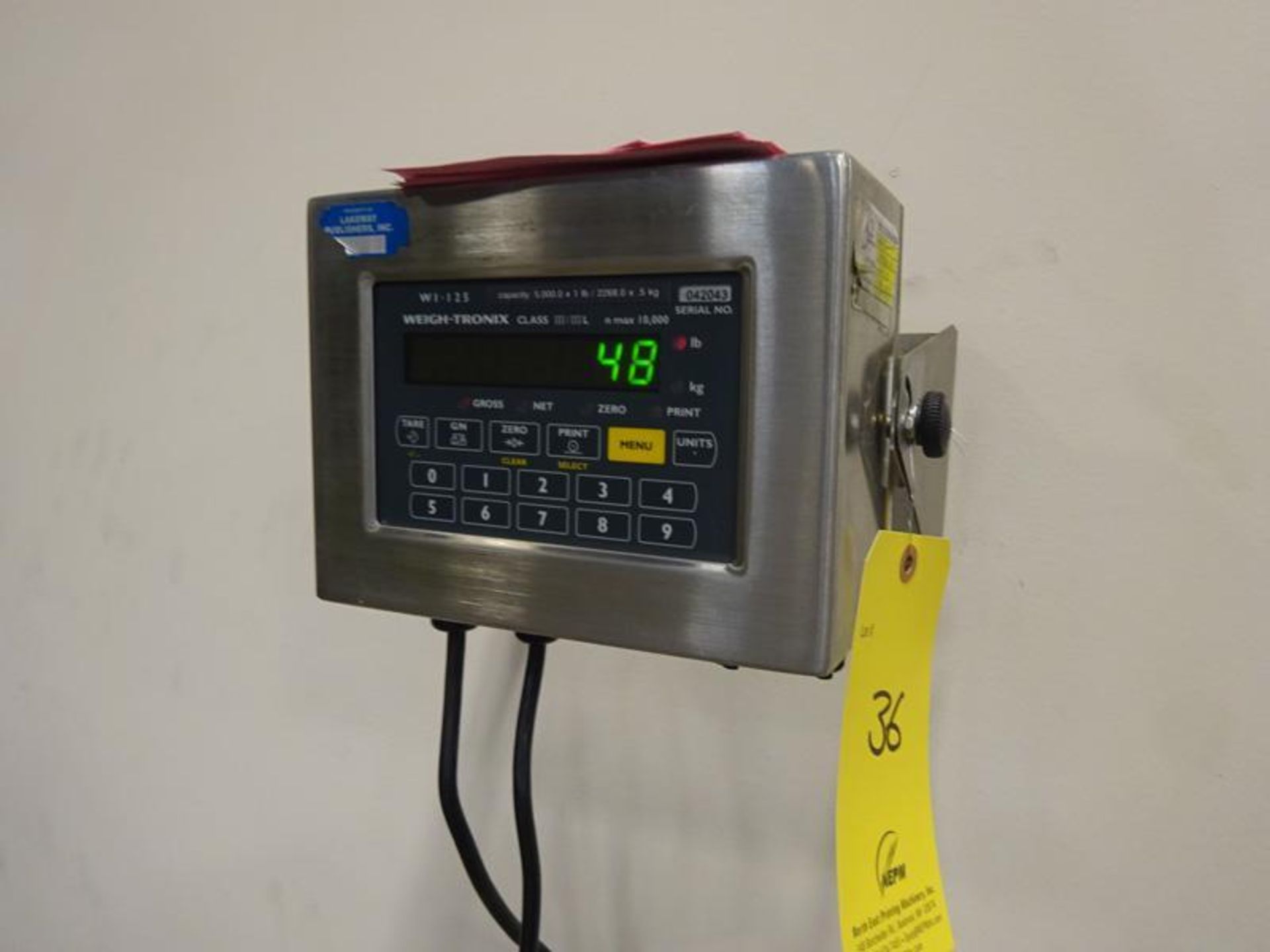 Weightronix WI-125 Digital 5000 Lb. In Floor Scale, S/N 042043 - Image 2 of 2