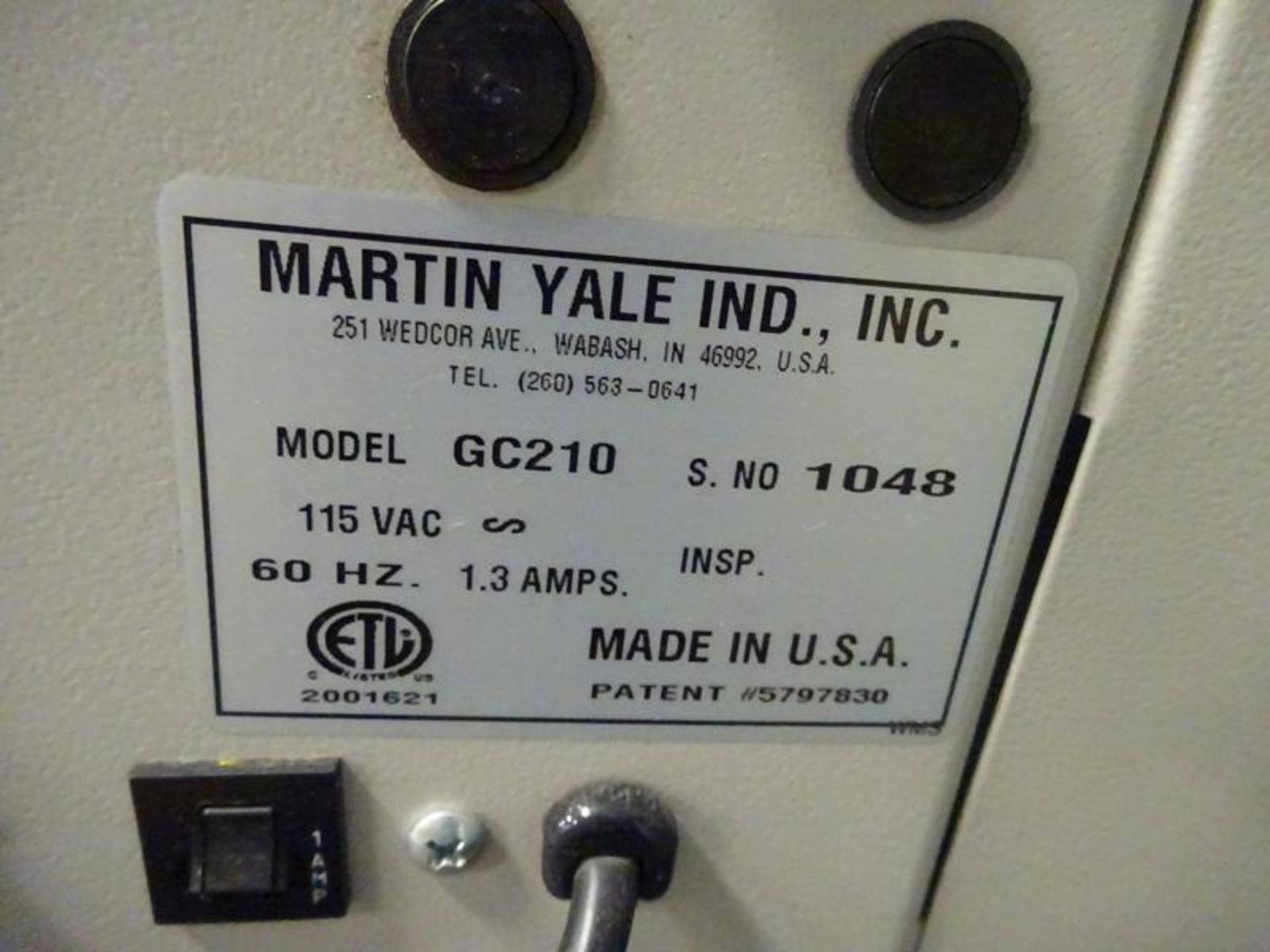 Martin Yale Md. GC210 Slitter, S/N 1048 - Image 3 of 3