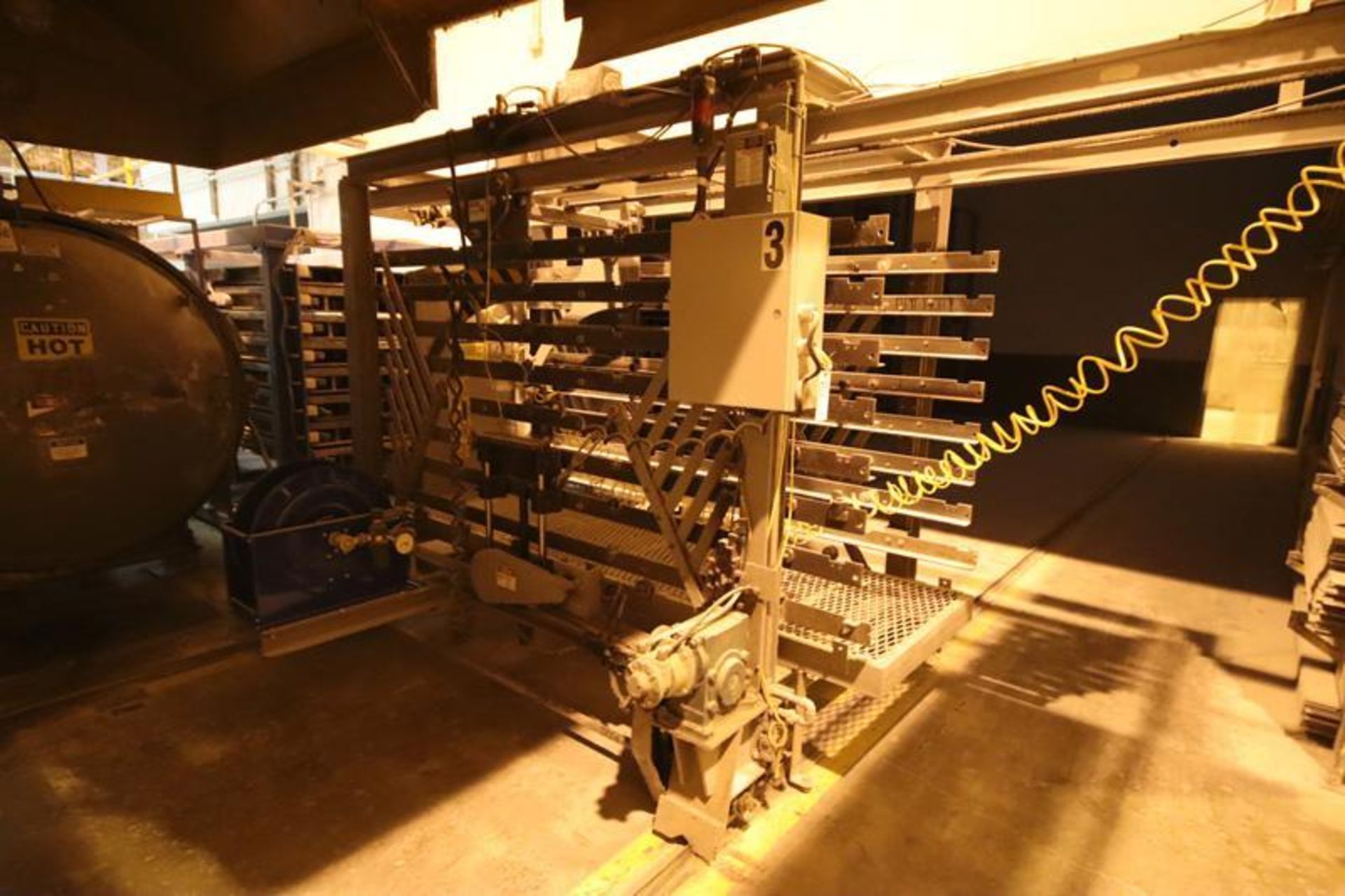 Mold Frame System Consisting of Mold Unload Station, (3) Conveyor Sections, (6) Mold Racks, (21) Mol