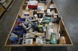 3-Skid Boxes with Contents-Radios, Hand Tools, Pumps, Safety Can, Scrub Pads, Bins, Gloves, Etc.