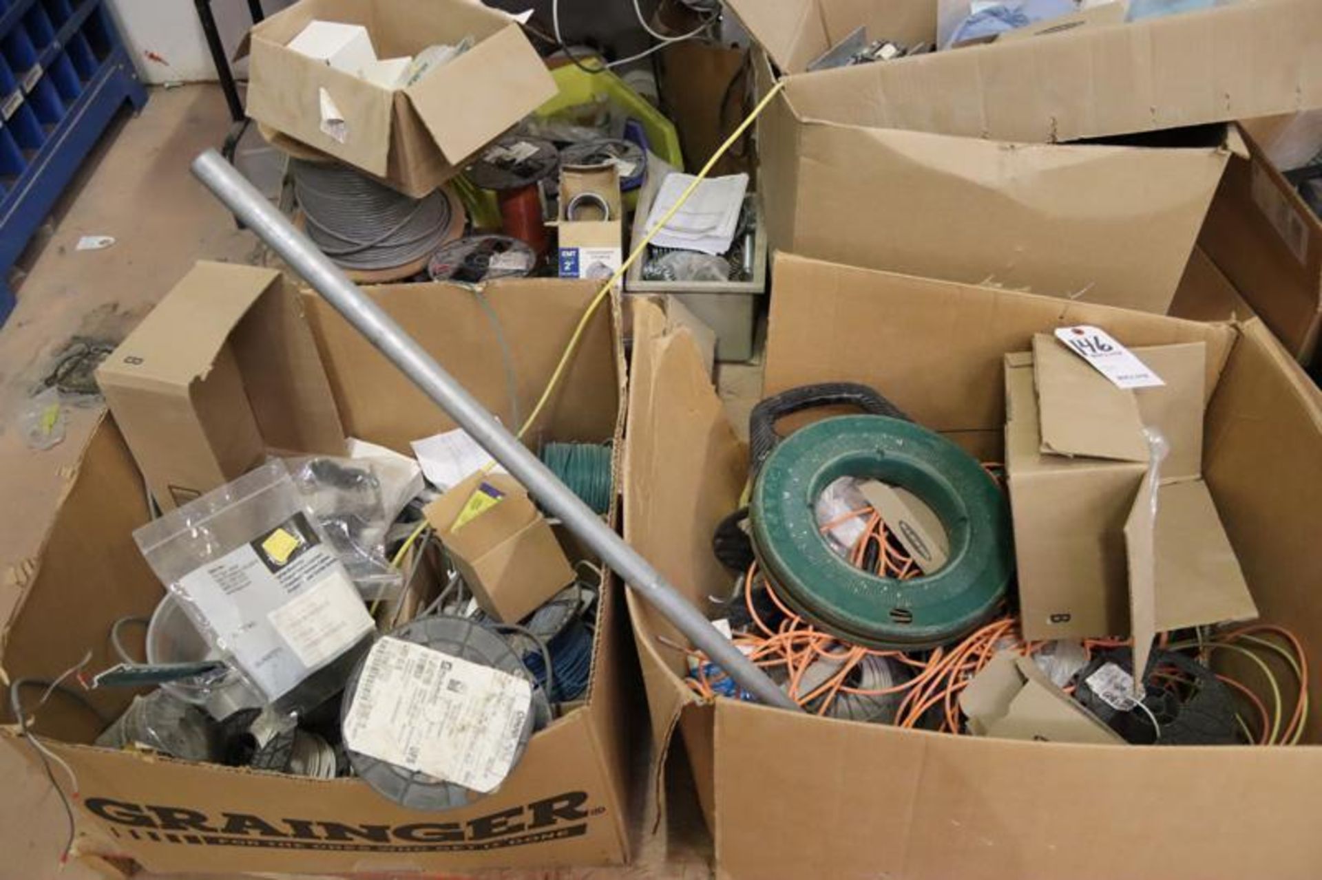 Folding Table and Skid with Contents-Communication Wire, Snake, Meter Pumps, Motos, Etc. - Image 2 of 6