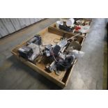 3-Skid Boxes with Contents-Hand Tools, Staples, Blades, Mitre Saw, Nailer, Stapler, Belt Sander, Etc