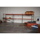 3-Sections of Pallet Racking Consisting Of 4-10'x4' Uprights, 12-10' Cross Bars, 12- Wire Decks, Plu