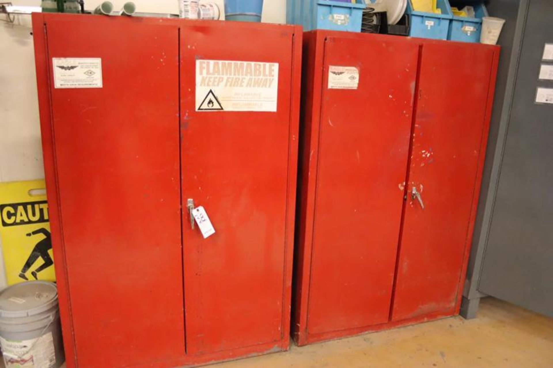 (2) Red Flammable Cabinets 60Gallon cap.