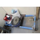 Vacuum Lifter, Rolling Frame, Bucket of Misc.