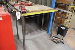 21" x 43" Metal Table with 3-1/2" Vise