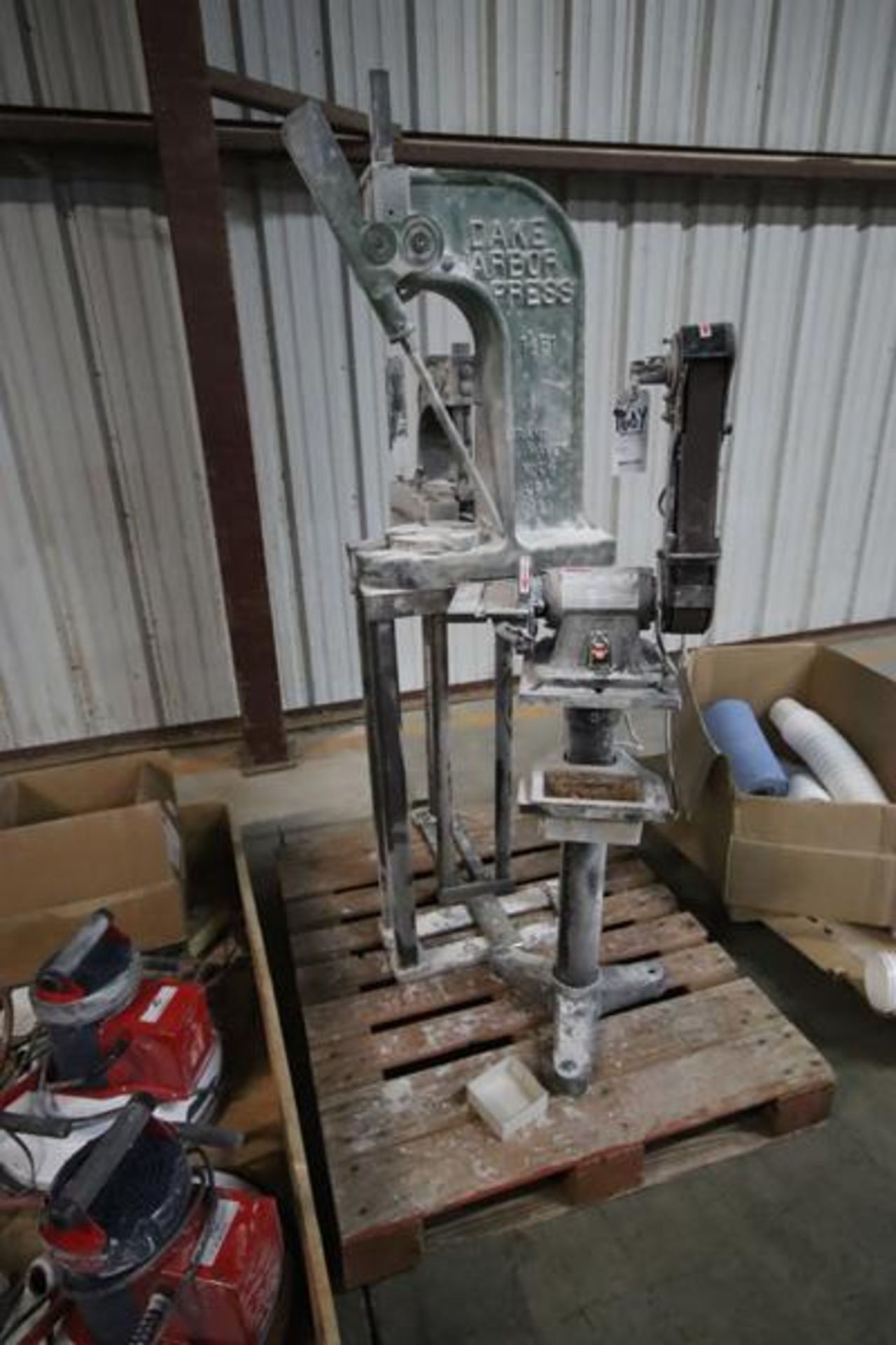 Dake 1-1/2 B Arbor Press, Dayton Grinder/Sander 1/3HP, #2 Arbor Press