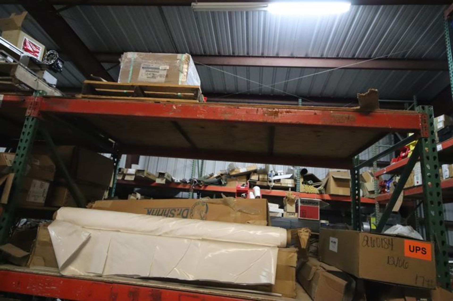 2-Sections of Pallet Racking with Contents- Flex Conduit, DR Shrink Plastic, Airless Sprayer, Boxes, - Image 3 of 9