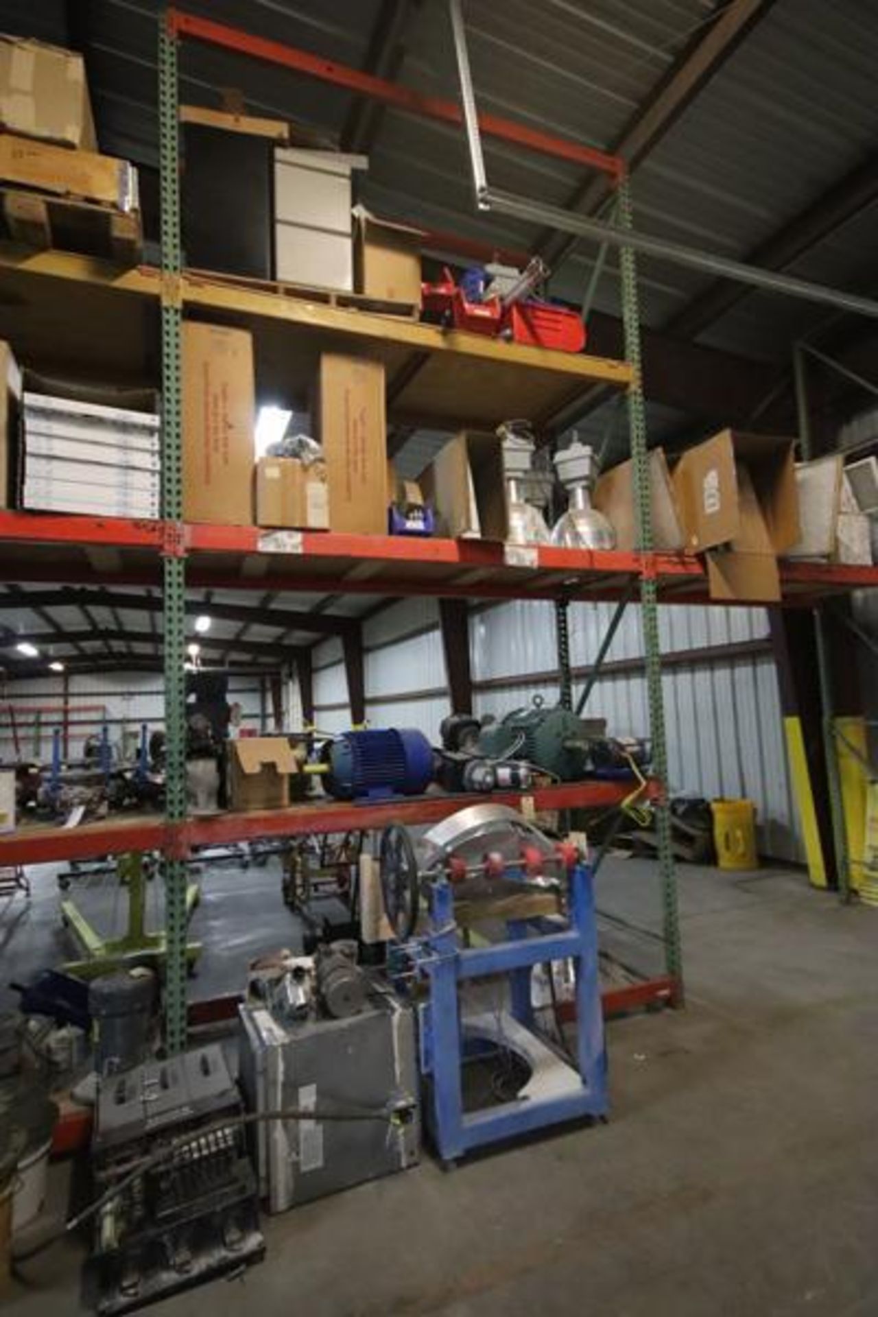 4-Sections of Pallet Racking with Contents- Motors, Switches, Compressor Parts, Lights, Filters, Val - Image 5 of 6